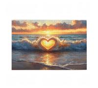 Puzzle 1000 Pieces comme Puzzle Plage 1000 Pièces Grand Adultes Difficile Jigsaw en Bois avec Boîte Cadeau, Challenge Impossible Créatif Jeu pour Adulte, Decoration Maison, Cadeau Femme 75x50cm D-436