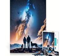 Puzzle 1000 pièces Compagnons Célestes Jeu de Construction Parfait Activité cérébrale Jeu Amusant et Relaxant Décoration de Noël Amusante (38x26cm)