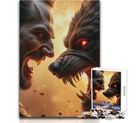 Puzzle 1000 pièces Confrontation Vampire Contre Loup-Garou Difficile Cadeau d'anniversaire pour Les 14 Ans et Plus (Taille 38x26cm)
