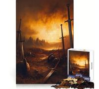 Puzzle 1000 pièces Conséquences d'une Bataille avec épées et Casques Pensée Claire, Passe-Temps Tranquille, Bords précis, Surprise Festive (38x26cm)