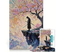 Puzzle 1000 pièces Contemplation d'un samouraï sous Un Cerisier en Fleurs pour Adultes, idéal pour renforcer la mémoire, Jouer en Groupe, Bords Nets et élégant (38x26cm)