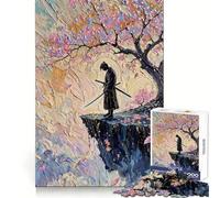 Puzzle 1000 pièces Contemplation d'un samouraï sous Un Cerisier en Fleurs pour Adultes, idéal pour renforcer la mémoire, Jouer en Groupe, Bords Nets et élégant (38x26cm)
