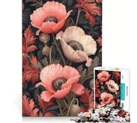 Puzzle 1000 pièces Coquelicots Rouges Vintage Jeu de réflexion défi Difficile idéal en Cadeau pour Toute la Famille 38x26cm