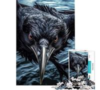 Puzzle 1000 pièces Corbeau Curieux en vol Décoration intérieure Jouet Idéal comme Cadeau (38x26cm)