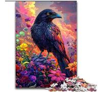 Puzzle 1000 pièces Corbeaux et Fleurs, Jeu éducatif et décompressant pour Anniversaire et Noël (26x38cm)