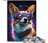 Puzzle 1000 pièces Corgi Dog Puzzles stimulants Parfait pour Les réunions de Famille, Les Anniversaires, Les Vacances Taille 38x26cm