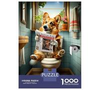 Puzzle 1000 Pièces Corgi in The Bathroom Puzzle Adulte, Casse-tête, Découpe De Précision, Cadeau Unique pour Anniversaire Et Noël 52x38cm/1000pcs