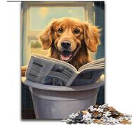 Puzzle 1000 pièces Corgi lisant Un Journal. Puzzle 1000 pièces pour Adultes, idéal pour Les Anniversaires, Les fêtes et Les Occasions spéciales (Taille 50x75cm).