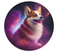 Puzzle 1000 pièces Corgi, Puzzle Rond de 1000 pièces pour Adultes, pour la décoration intérieure, l'entraînement cérébral et Les Cadeaux de Vacances, 67,5 x 67,5 cm