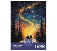 Puzzle 1000 Pièces Cosmic Winter Journey Sleigh Ride Under The Celestial Swirl Puzzles pour Adultes, Jeu Familial, Améliore La Mémoire, Offrez-Les en Cadeau À Toute La Famille 38x26cm/1000pcs