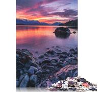Puzzle 1000 pièces Coucher de Soleil à Glacier Bay, Puzzle pour Adultes, Jeux éducatifs, décoration familiale (75 x 50 cm)