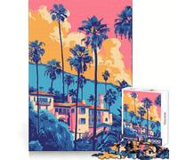 Puzzle 1000 pièces Coucher de Soleil californien pour Adultes Un Cadeau Original et précieux pour Le Bien-être cérébral,Les Loisirs et Une Belle décoration (38x52cm)