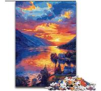 Puzzle 1000 pièces Coucher de Soleil en Ville pour Adultes et Adolescents, Difficile à réaliser mais Amusant et Humoristique Cadeau d'anniversaire, Cadeaux, décoration Murale 50x75cm