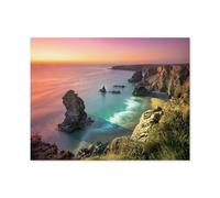 Puzzle 1000 Pièces，Coucher de Soleil Entre Padstow et Newquay en Cornouailles, Angleterre，1000 Pièces Idéal pour La Relaxation Méditation Passe-Temps Cadeau d'anniversaire-S69