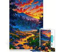 Puzzle 1000 pièces Coucher de Soleil et Nature pour Adultes, Cadeau pour renforcer Les Liens, se Souvenir, Passer Un Moment Serein, qualité supérieure, idéal pour Les vœux du Père Noël 50x75cm