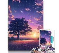 Puzzle 1000 pièces Coucher de Soleil paisible Puzzle 1000 pièces pour Adultes Adolescents, décoration Murale Cadeaux d'anniversaire et de Noël Uniques Convient pour Et 14 26x38cm