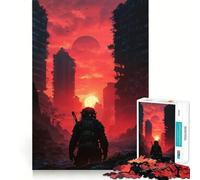 Puzzle 1000 pièces Coucher de Soleil Post-apocalyptique pour Adolescents Jeu de réflexion Moments paisibles Découpe de qualité supérieure Cadeau Artistique (50x75cm)