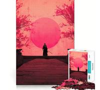 Puzzle 1000 pièces Coucher de Soleil samouraï pour Adolescents, Jeu de logique et de réflexion, Passe-Temps Calme, Bords Lisses, Cadeau de qualité supérieure (38x52cm)