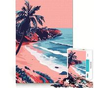 Puzzle 1000 pièces Coucher de Soleil sur la Plage de Los Angeles,Assemblage Parfait,Jeu de réflexion et de détente,Cadeau Artistique de Noël (38x52cm)