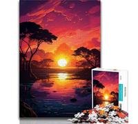 Puzzle 1000 pièces Coucher de Soleil sur la rivière Puzzles Adultes 1000 pièces Jouets éducatifs et éducatifs Jeux familiaux pour renforcer l'amour Entre Couples (38x26cm)