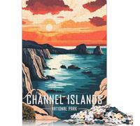 Puzzle 1000 pièces Coucher de Soleil sur Le Parc National des îles Anglo-Normandes, Puzzle en Papier pour Adultes, Cadeau pour Adolescents, Jeu éducatif, Jouet de défi, 38 x 26 cm, 1000 pièces