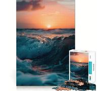 Puzzle 1000 pièces Coucher de Soleil sur l'océan Cadeau pour Adultes Stimule la mémoire et détend l'esprit Découpe de qualité supérieure Surprise chaleureuse (38x26cm)