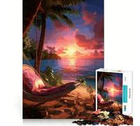 Puzzle 1000 pièces Coucher de Soleil sur l'océan pour Adolescents renforce Les Souvenirs, favorise la détente, Offre Un Cadeau Classique et de qualité (38x52cm)