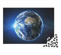 Puzzle 1000 pièces Couleurs Vives pour Adultes Terre Vue de l’Espace - Terre Espace planète Cosmique, épais, Robuste, qualité supérieure, Difficile, Antidote au Stress 38x26cm/1000pcs