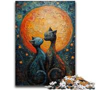 Puzzle 1000 pièces Couple Chat pour Ados et Adultes, Jeu Stimulant, idéal comme Cadeau pour Toute la Famille (38x26cm)