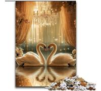 Puzzle 1000 pièces Couple de cygnes Puzzle 1000 pièces : Un Casse-tête Stimulant pour Les Adolescents, idéal pour la décoration intérieure ou comme Cadeau (Taille : 26 x 38 cm)