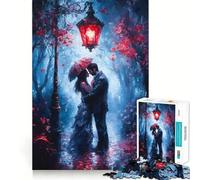 Puzzle 1000 pièces Couple Romantique sous Un lampadaire pour Adultes Jeu intellectuel et Relaxant Découpe précise Idée Cadeau de Noël (50x75cm)