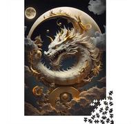 Puzzle 1000 Pièces Courageux Dragon Adulte Puzzle en Bois Puzzle pour Adultes Jeu Éducatif Jouet de Défi 1000 Pièces (75x50cm)