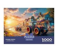 Puzzle 1000 Pièces Course de Tracteurs Scène Fantastique Rural Adulte Décoration Murale Jeu Éducatif 70x50cm