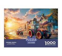 Puzzle 1000 Pièces Course de Tracteurs Scène Fantastique Rural Papier Recy dulte Jeu Éducatif Difficile 52x38cm