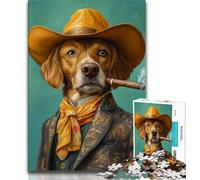Puzzle 1000 pièces Cowboy Dog pour Adolescents Anti-Stress défi Difficile renforce l'amour Entre Couples (50x75cm)
