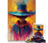 Puzzle 1000 pièces Cowboy Sombre pour Adultes Stimule la mémoire Amusant et décontracté Bords Nets Cadeau Classique (50x75cm)