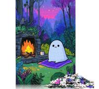 Puzzle 1000 pièces « Cozy Ghost by The Fireplace » pour Adultes, Jeu éducatif en Papier pour Enfants, Cadeau de Noël, 38 x 26 cm, 1000 pièces