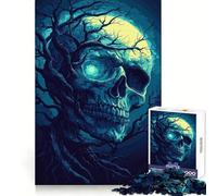 Puzzle 1000 pièces Crâne Arbre Lune Cadeau pour Adultes Jeu de logique Fine Loisirs Doux Bords Nets Joli Cadeau 50x75cm