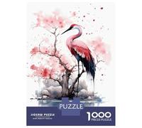 Puzzle 1000 Pièces Crane Cherry Blossom Puzzles pour Adultes, Jouet, Décoration Murale, Course De Vitesse Manuelle, Idéal comme Cadeau pour Toute La Famille 38x26cm/1000pcs