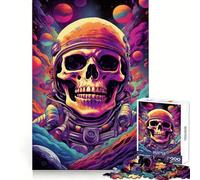 Puzzle 1000 pièces Crâne dans l'espace pour Adultes Jeu de réflexion Intelligent, Silencieux et Amusant Découpe précise Cadeau Original 38x26cm