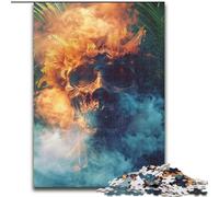 Puzzle 1000 pièces Crâne de fumée pour Adolescents et Adultes, à partir de 14 Ans, décoration d'intérieur, Jeux de Famille, Cadeaux de Noël et d'anniversaire, 50x75cm