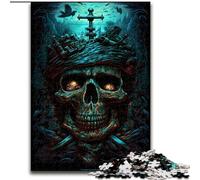 Puzzle 1000 pièces Crâne de Pirate pour Adolescents, Anti-Stress, Difficile à réaliser, décoration d'intérieur pour Les 14 Ans et Plus (26x38cm)