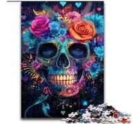 Puzzle 1000 pièces Crâne de Sucre pour Adultes, à partir de 14 Ans, décoration Murale, Cadeaux Uniques pour Anniversaire et Noël (50x75cm)