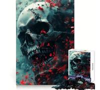 Puzzle 1000 pièces Crâne en Flammes pour Adolescents, Jouet de logique Stimulant, Cadeau raffiné et de qualité supérieure 50x75cm
