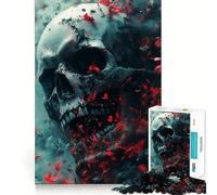 Puzzle 1000 pièces Crâne en Flammes pour Adolescents, Jouet de logique Stimulant, Cadeau raffiné et de qualité supérieure 50x75cm