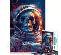 Puzzle 1000 pièces Crâne et Espace Cosmique pour Adolescents Jeu de réflexion Intelligent et ludique Cadeau de Noël idéal 38x26cm