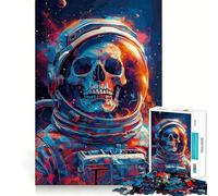 Puzzle 1000 pièces Crâne et Espace Cosmique pour Adolescents Jeu Intelligent Passe-Temps à la Maison Découpe Précise Cadeau Attentionné 50x75cm