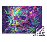 Puzzle 1000 pièces Crâne Psychédélique Papier pour Adultes Tête Colorée Déco Murale Jouet Éducatif 70x50cm/1000pcs