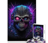 Puzzle 1000 pièces Crâne Punk Jeu à Monter soi-même Cadeau pour Femmes et Hommes Jeu éducatif Renforce l'amour au Sein du Couple Dimensions 50x75cm