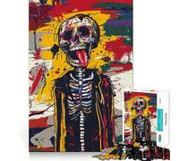 Puzzle 1000 pièces Crâne Rebelle avec Langue tirée pour Adolescents, Jeu de logique Clair, Loisirs faciles, découpe Parfaite, Cadeau d'anniversaire 38x52cm